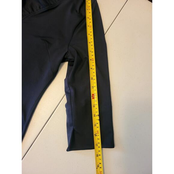 Gretchen Scott Women's Small Ruffle Neck 3/4 Sleeve Stretchy Top Navy Casual - Picture 8 of 13